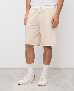Brunello Cucinelli Beige shorts with monogram logo MR8313375G