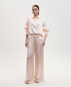Ermanno Scervino Pink silk pants D482P764NXE