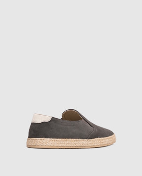 Brunello Cucinelli Grey suede espadrilles MPUOHEI837