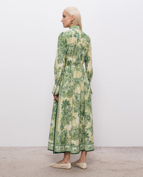 Alemais Sara green silk shirt dress 6217D