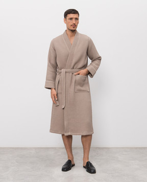 L'appartement Brown waffle bathrobe MIAWAFFLEBATHROBE