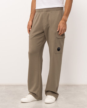 C.P. Company Beige sweatpants with logo patch MSP030A005086W