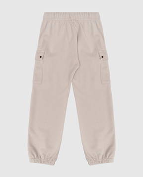 C.P. Company Kids' grey cargo joggers with logo patch CMP00ZLCA691014