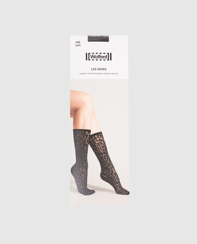 Wolford Black socks with an animalistic pattern 48106