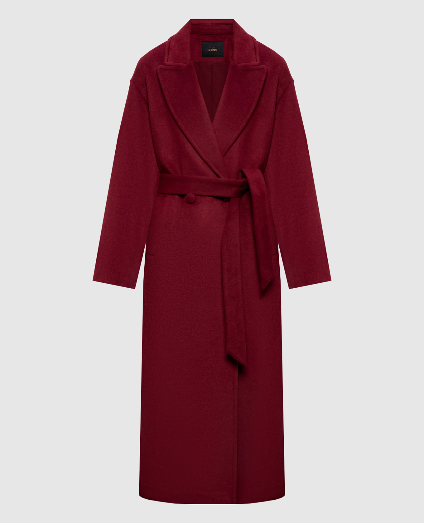 Burgundy double-breasted coat with wool