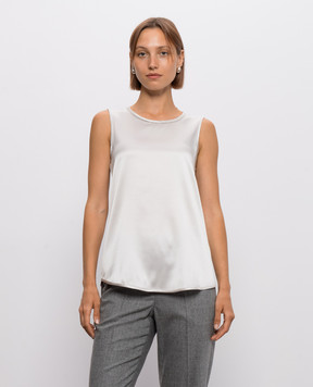 Peserico Gray silk top A08893D02372