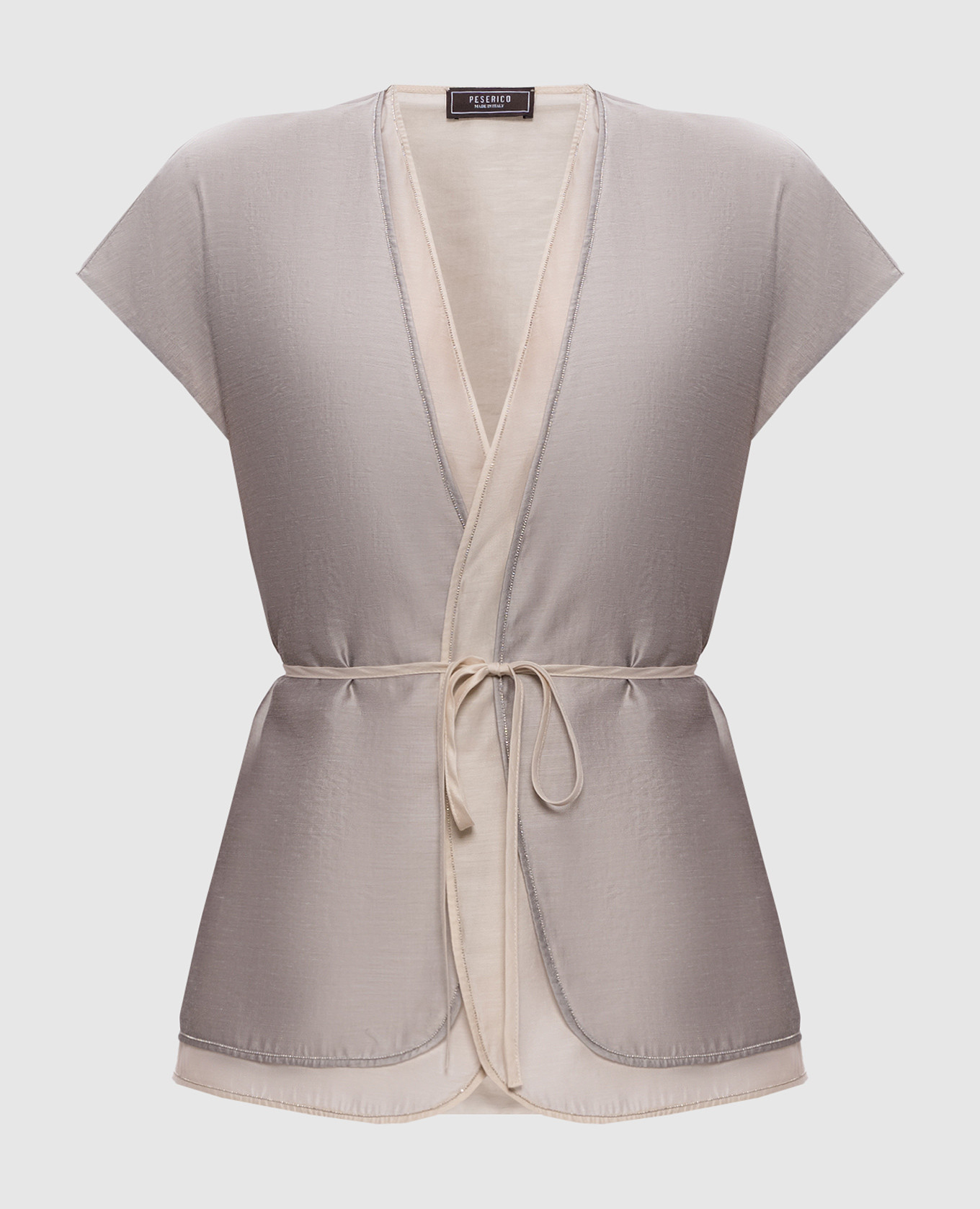 

Gray cardigan with a smell and a monil chain Peserico, Grey