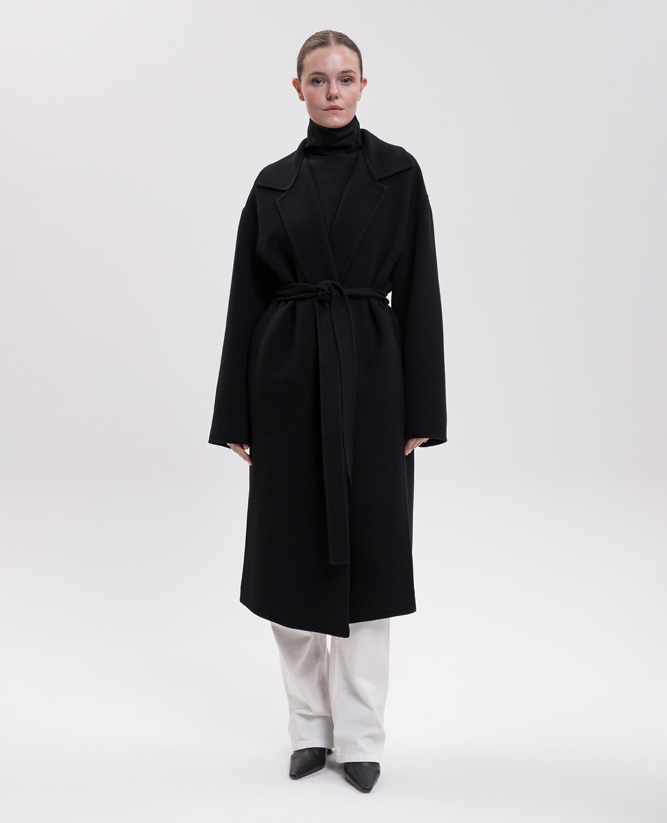 Ciara black wool coat The Row 3