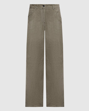 Brunello Cucinelli Khaki suede pants M0CLFP9187