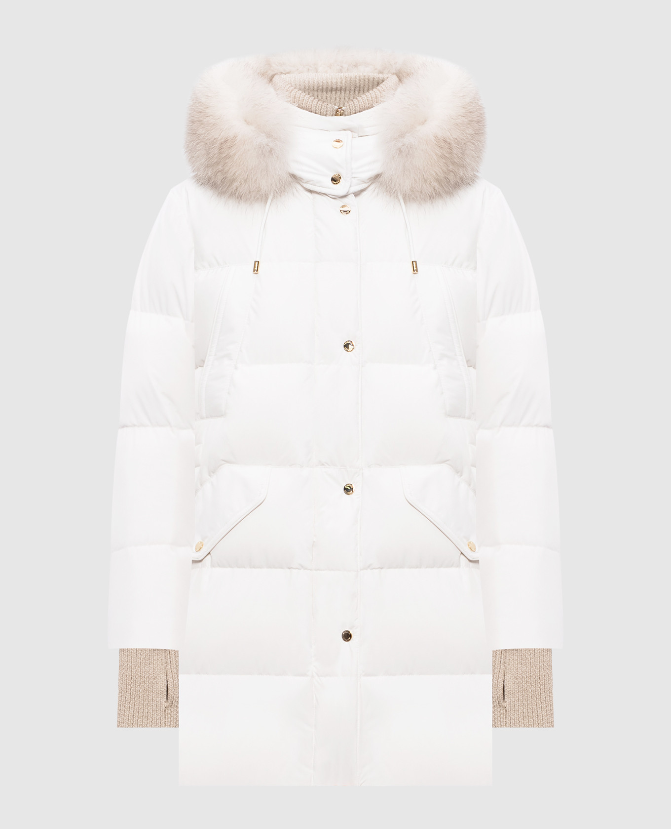 

White down jacket TALASSA with fox fur MooRER
