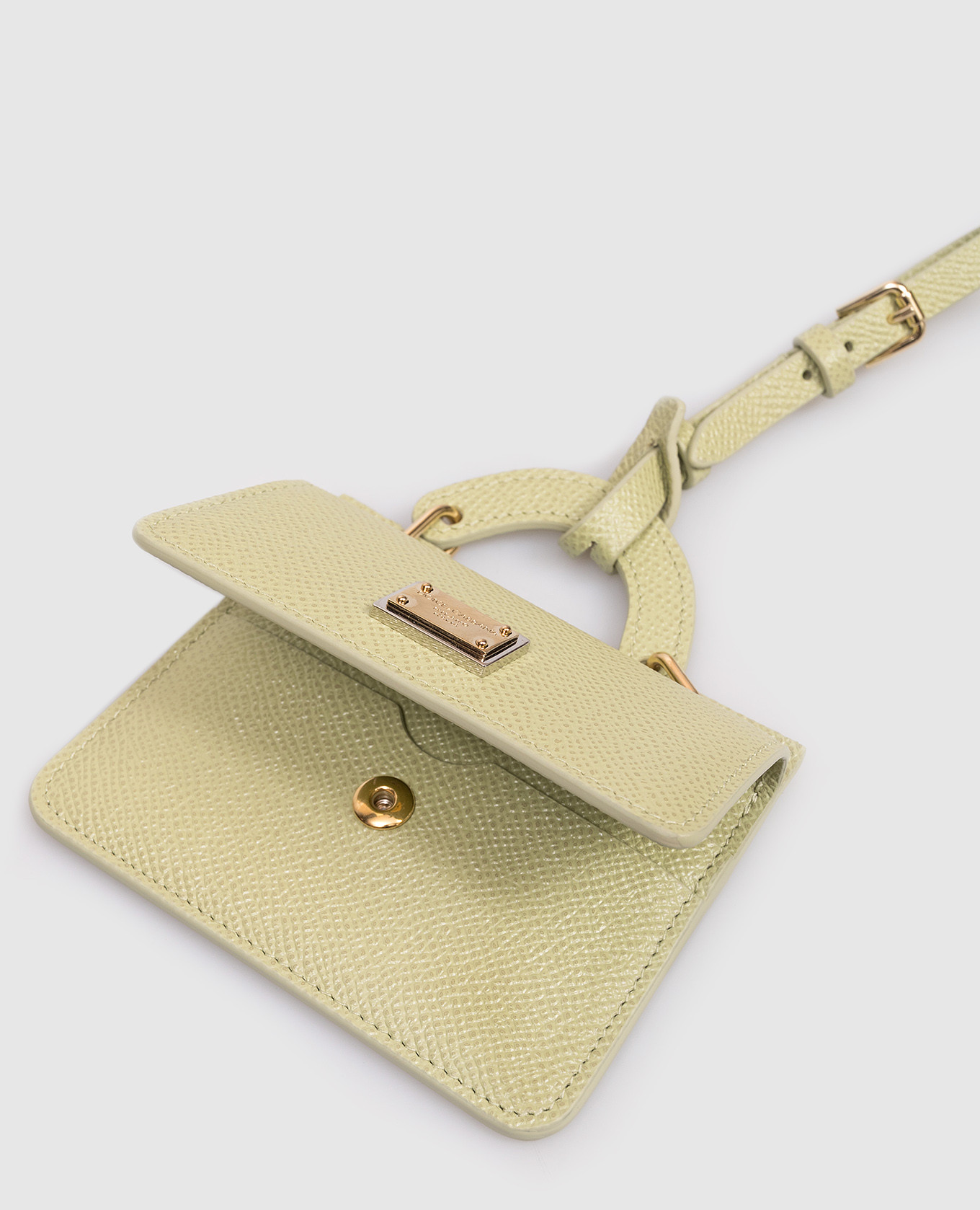 Green leather business card holder with logo plate Dolce&Gabbana 2