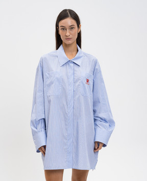 Off-White Blue striped shirt dress 2DG00EF25FAB001