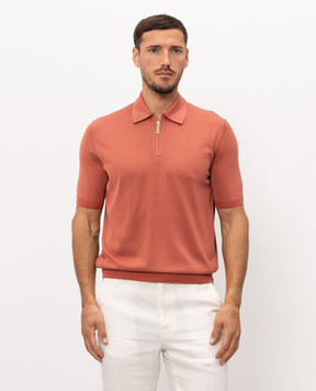 Stefano Ricci Terracotta silk polo K616215P31F25101