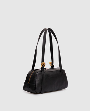 Twinset Black leather bag with embossed logo 262TB7193