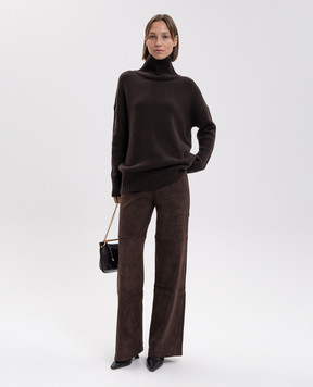 Allude Brown wool and cashmere sweater 26517633