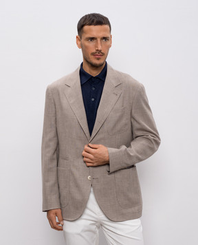 Brunello Cucinelli Beige blazer made of wool, silk and linen MZ4047BND