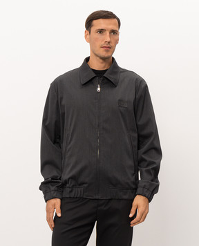 Dolce&Gabbana Grey wool jacket with logo patch G9BMUTFUZFG