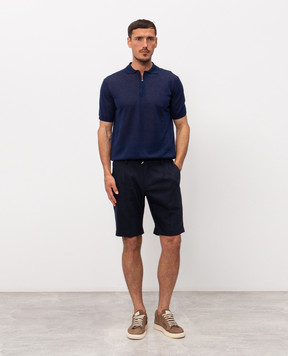 Cashmere&Whiskey Blue polo with linen MS004