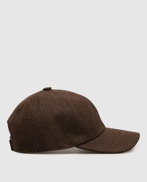 Cashmere&Whiskey Brown wool and cashmere cap 9925001