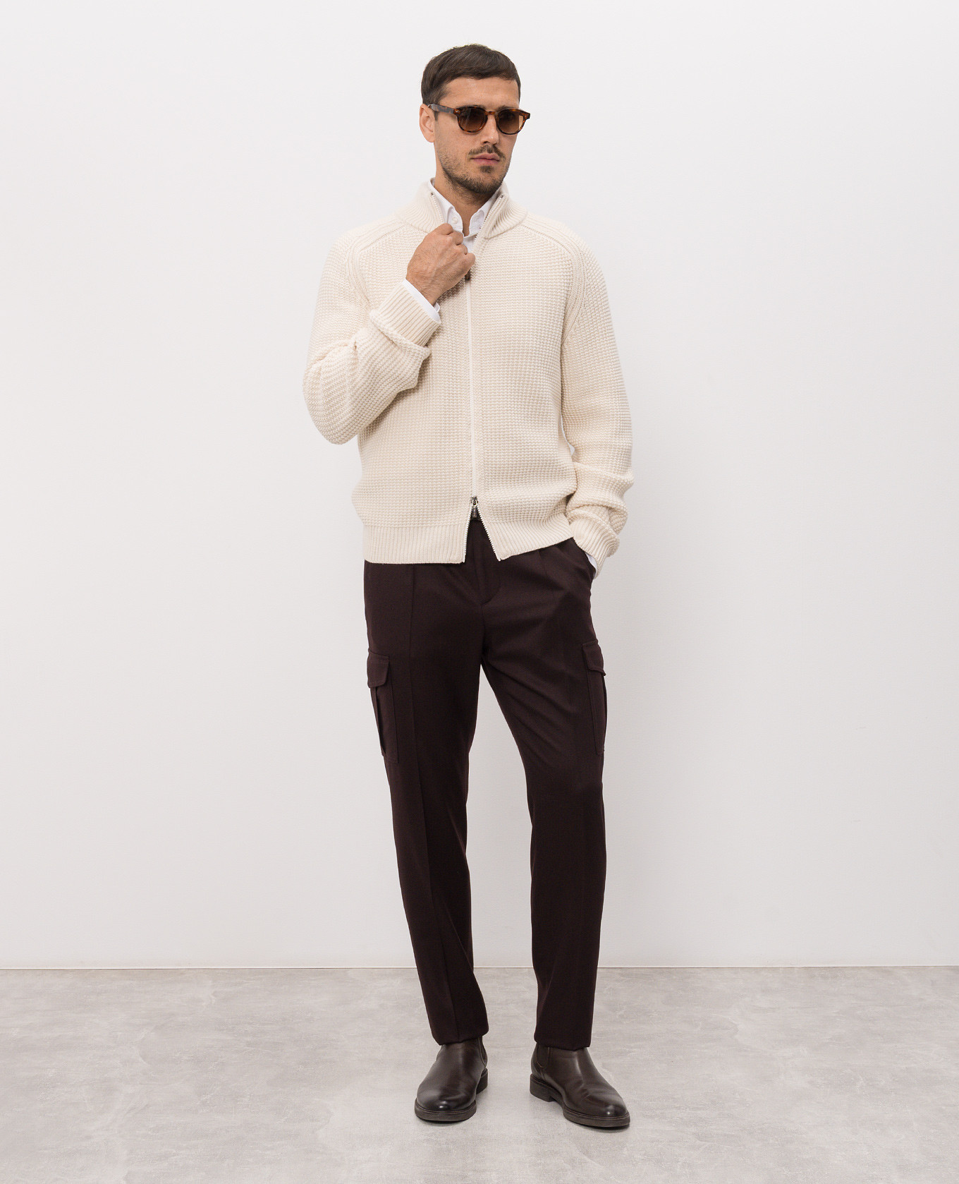 

Burgundy wool cargo pants Peserico