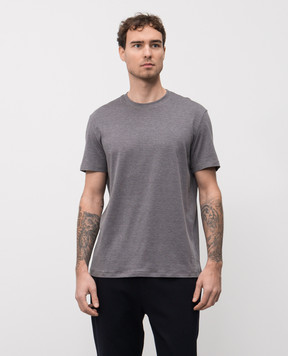 ISAIA Grey melange silk T-shirt MCI154JP001