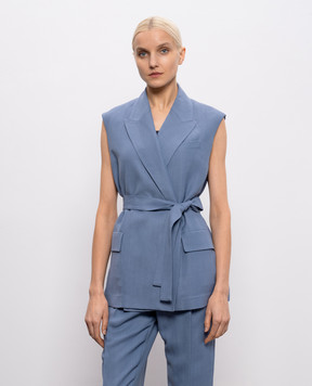 Brunello Cucinelli Blue linen vest MH1267754