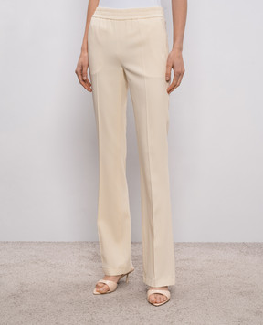 Twinset Beige flared pants with logo 261TP2225