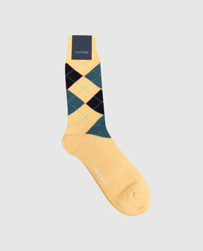 Bresciani Yellow socks with geometric pattern MC014IN0014BR