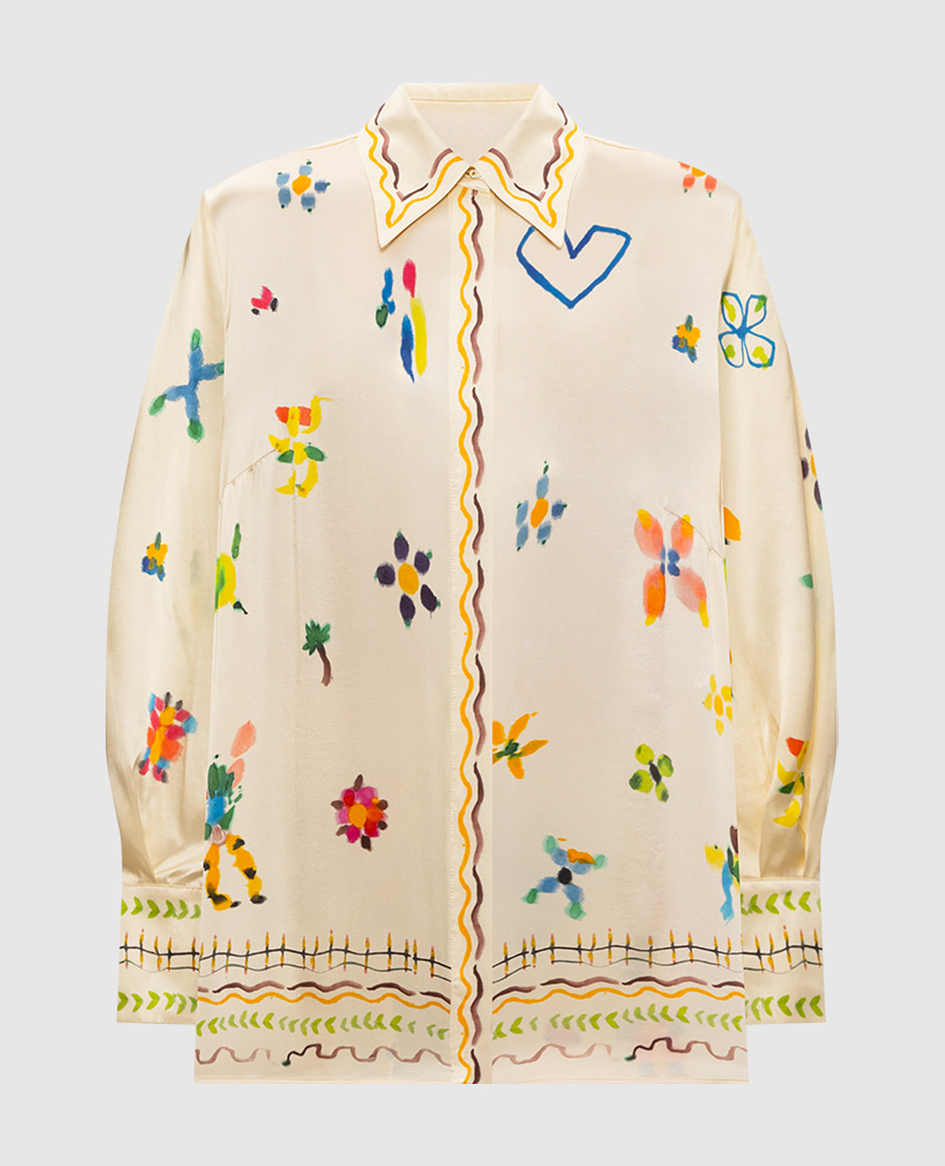 Gele Sidi zijden blouse