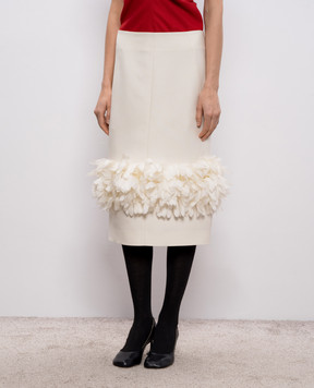Toteme Ivory wool and silk skirt 261WRB0406FB0567