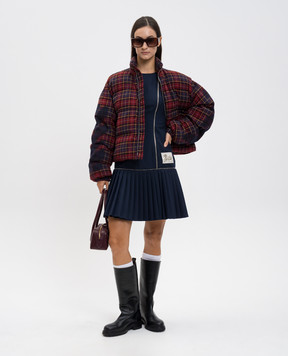 Off-White Blue wool dress with logo 2DB55RF25FAB001