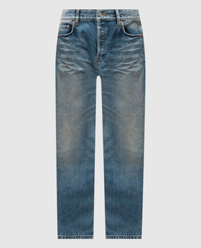 Saint Laurent MICK blue jeans with a worn effect 816412Y11CA