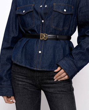 Dolce&Gabbana Black leather belt with logo BE1447AW576