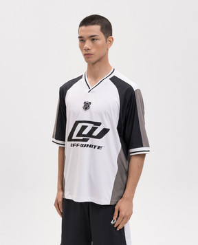 Off-White White T-shirt with perforations 44MAD013S26J003