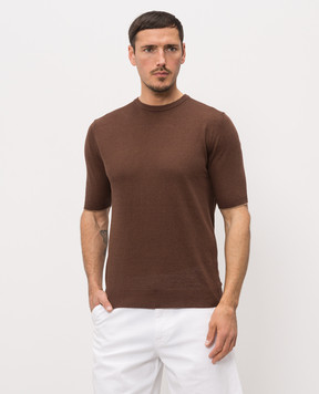 Morgano Brown linen t-shirt 733146901