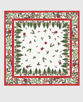 TESSITURA TOSCANA TELERIE Jolly Elf white linen tablecloth NT240111020067