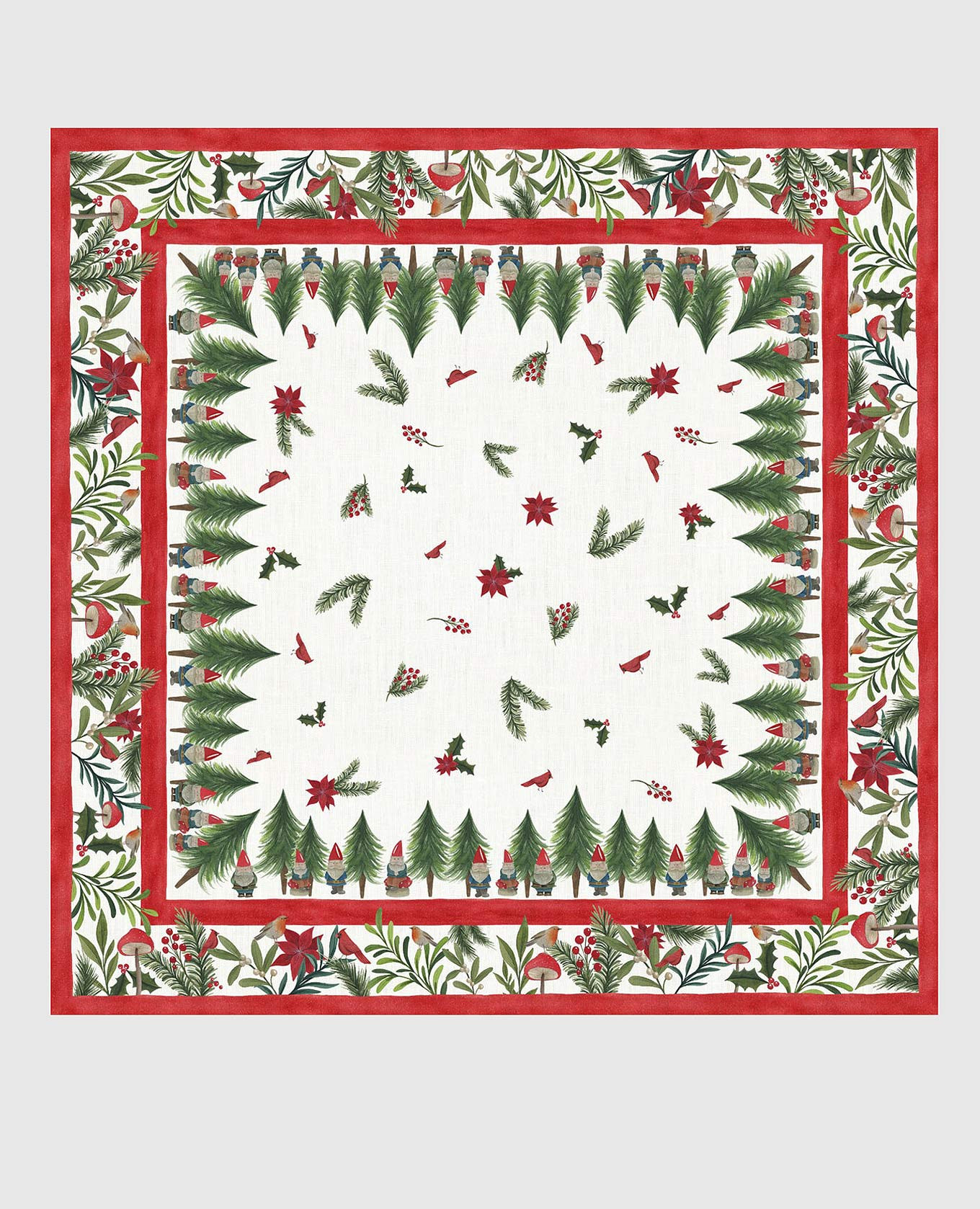 

Jolly Elf white linen tablecloth TESSITURA TOSCANA TELERIE