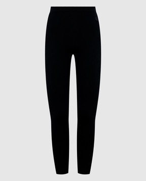 Yves Salomon SKI Black ribbed wool and cashmere leggings 25WKP500XXMA6W