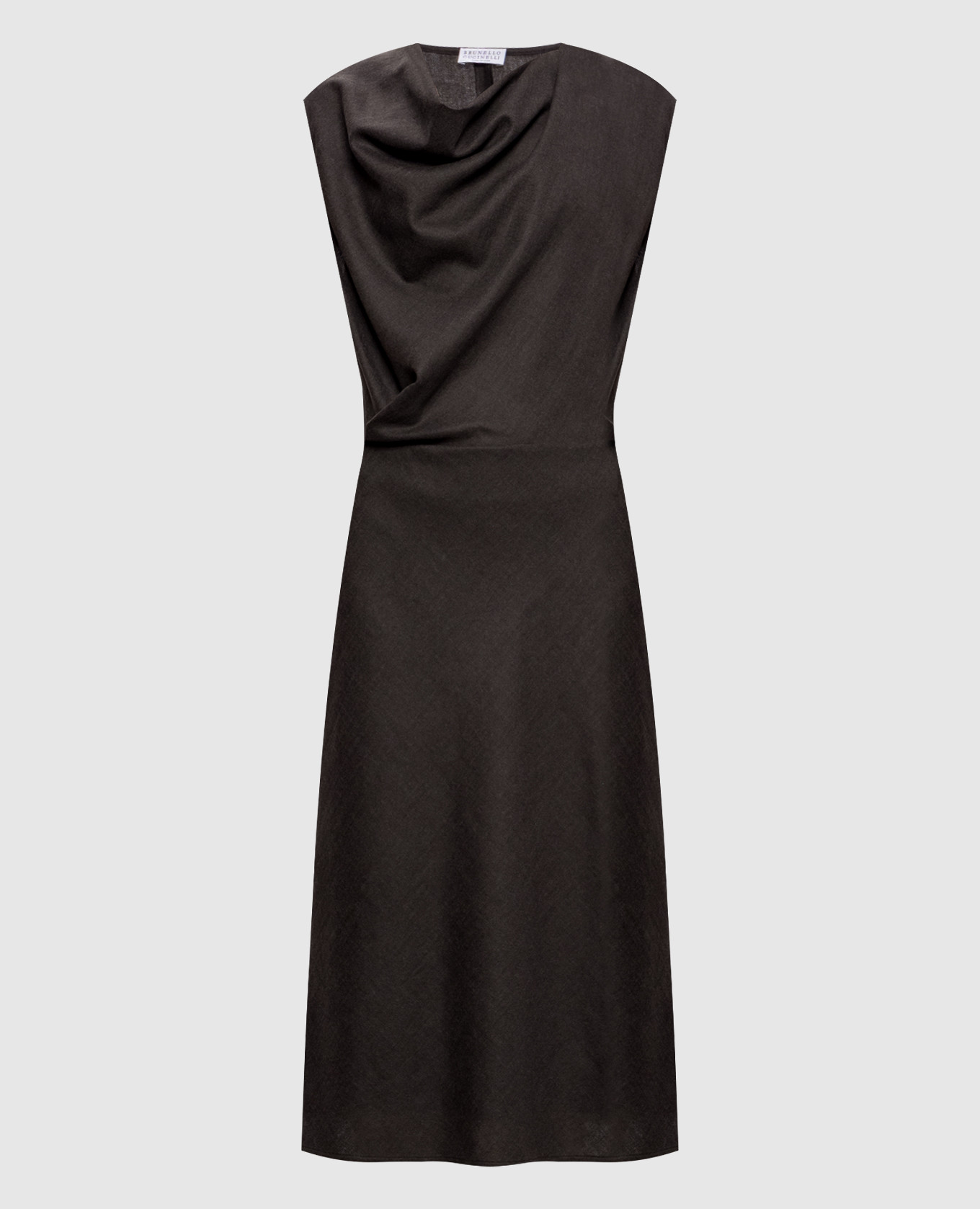 Dark brown wool dress Brunello Cucinelli