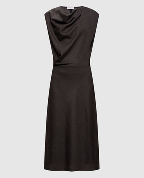 Brunello Cucinelli Dark brown wool dress MP550AB4F2