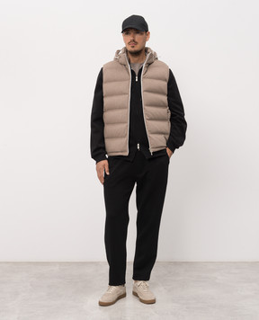 Brunello Cucinelli Brown down vest made of wool MQ4631608