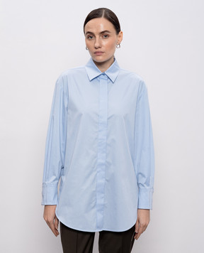 Peserico Blue shirt with a monil chain A0650301979