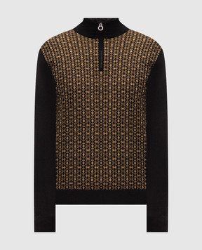 Stefano Ricci Black wool and silk patterned jumper KE06020L01E26406