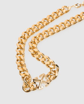 Off-White Gold-tone Arrow emblem necklace OWOB13HC99MET001