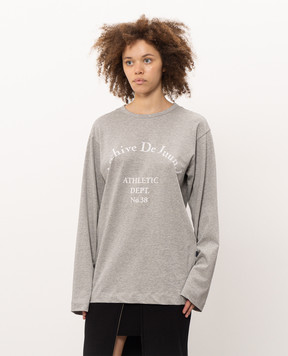 Juun.j Grey melange long sleeve with print JW6841W013