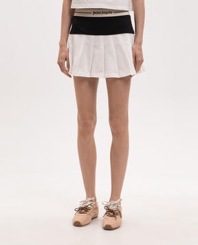 Palm Angels White pleated skirt PWCC095S26FAB001