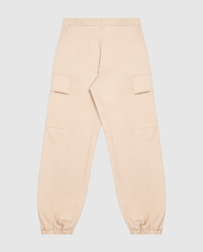 Fendi Children's beige cargo pants with logo patch JMF600AS5Y812+