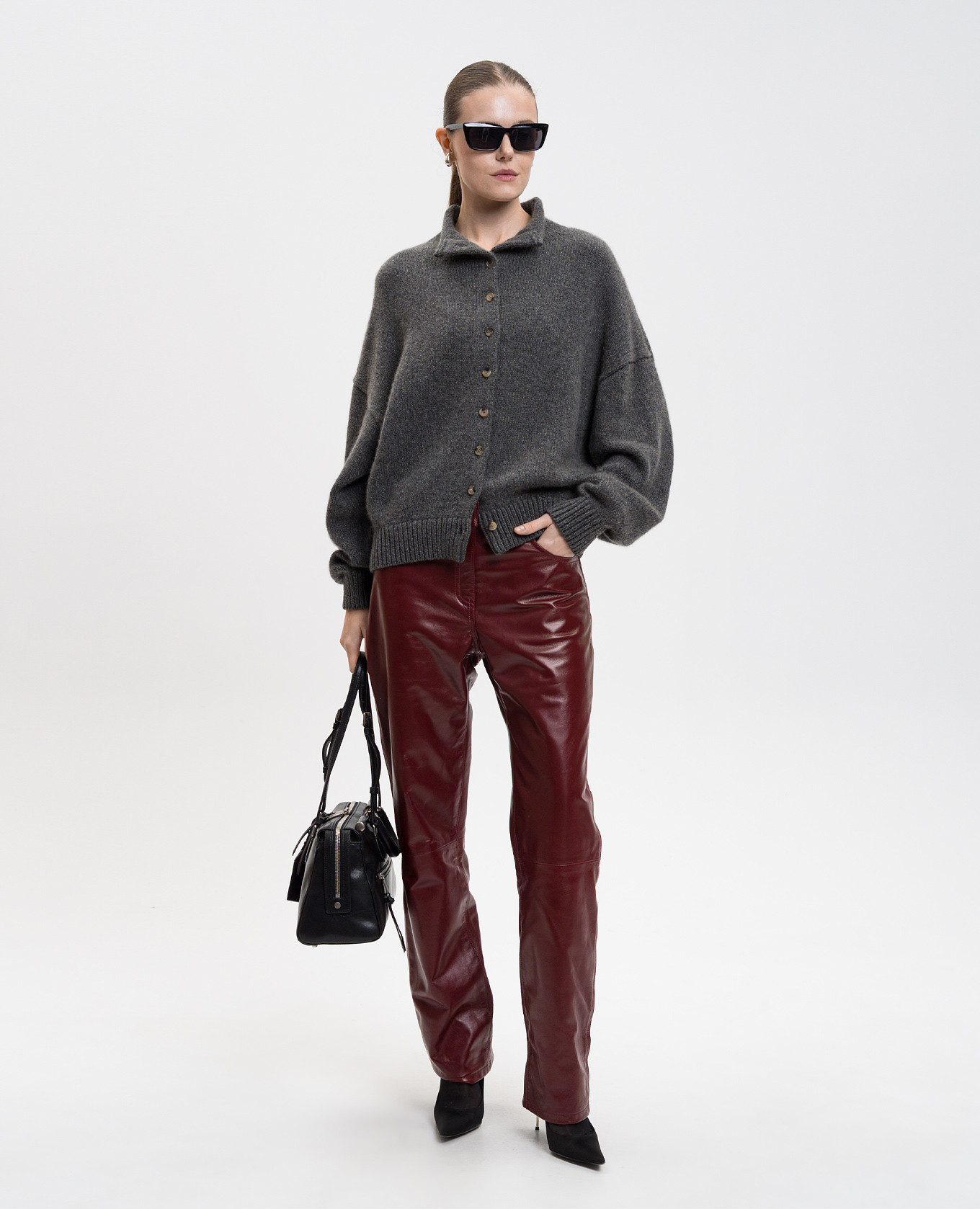 Callum red leather pants Khaite 2