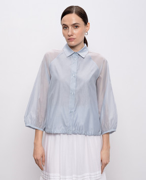Peserico Blue blouse with silk S0645708372