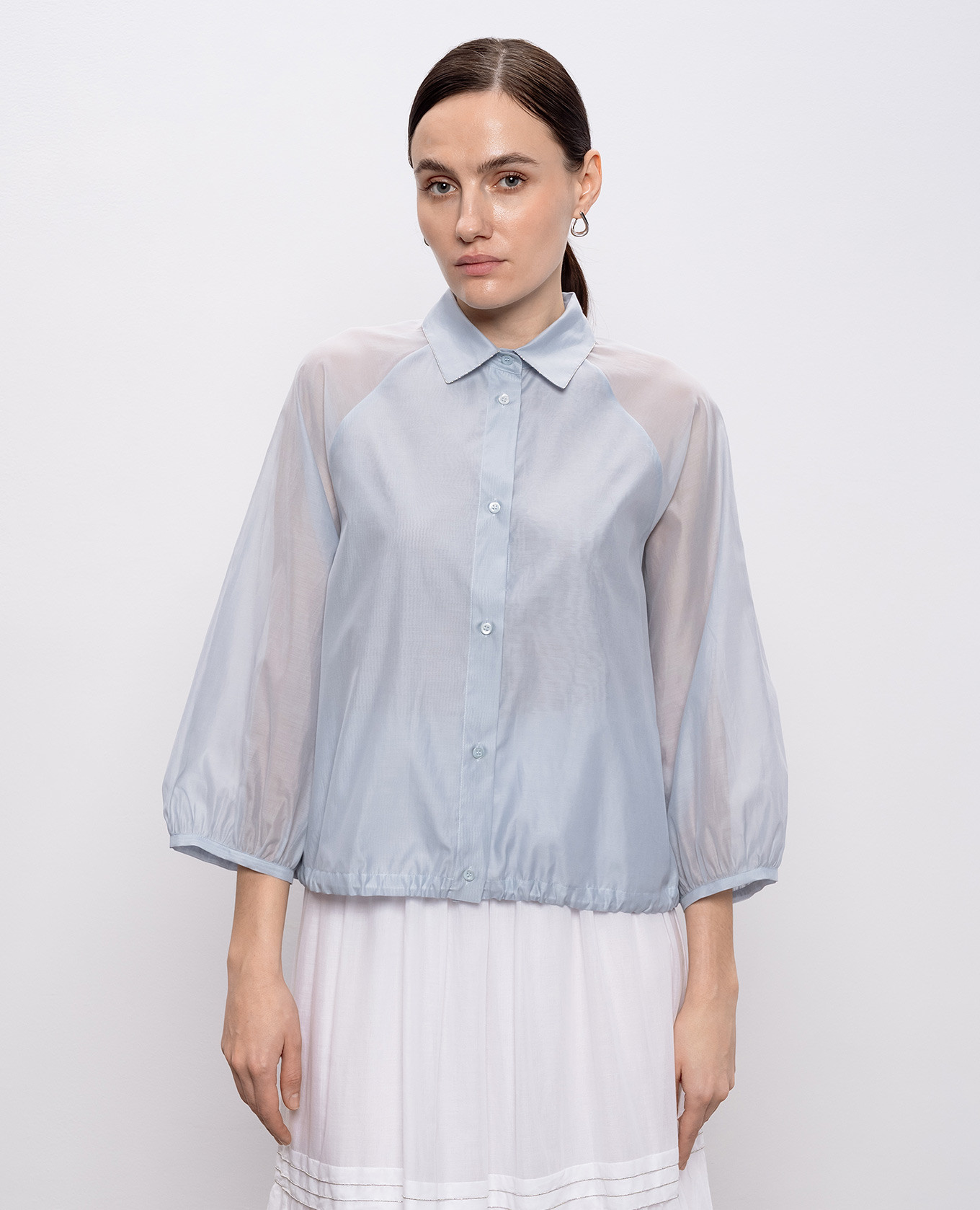 

Blue blouse with silk Peserico, Light blue